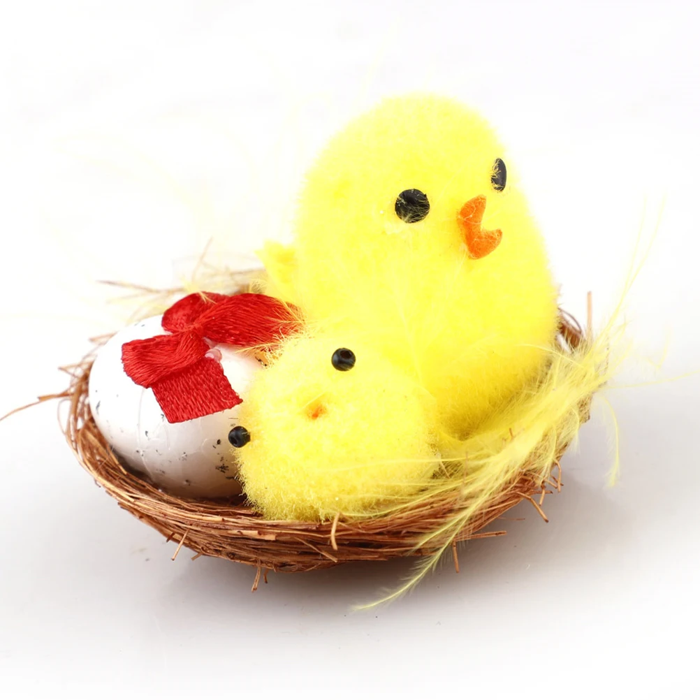 

12pcs Easter Ornaments Chick Decor Desktop Easter Adornment Party Crafts Premium Gift Family Friends
