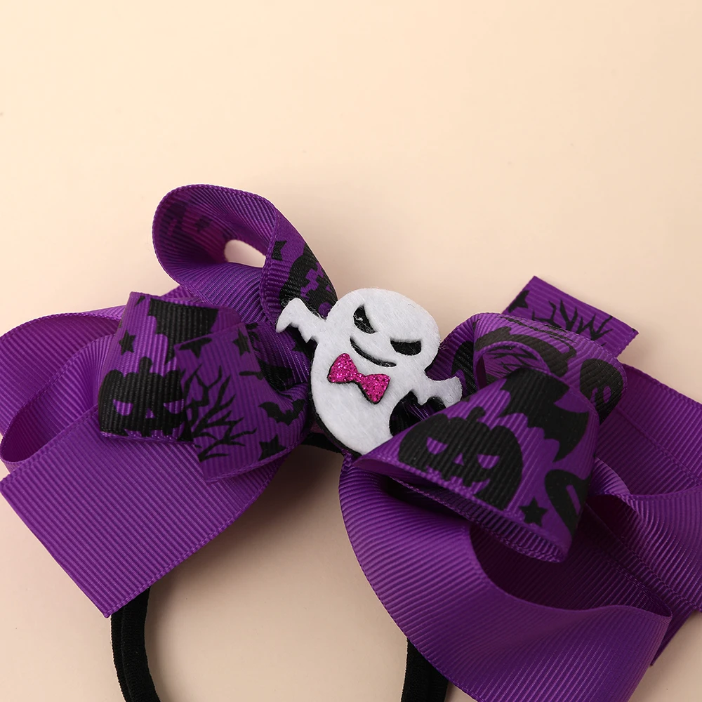 Halloween Accessories Baby Girl Headband Pumpkin Cartoon Pattern Headband Girls Bowknot Bebe Cute Kids Headband Holiday Hairwrap