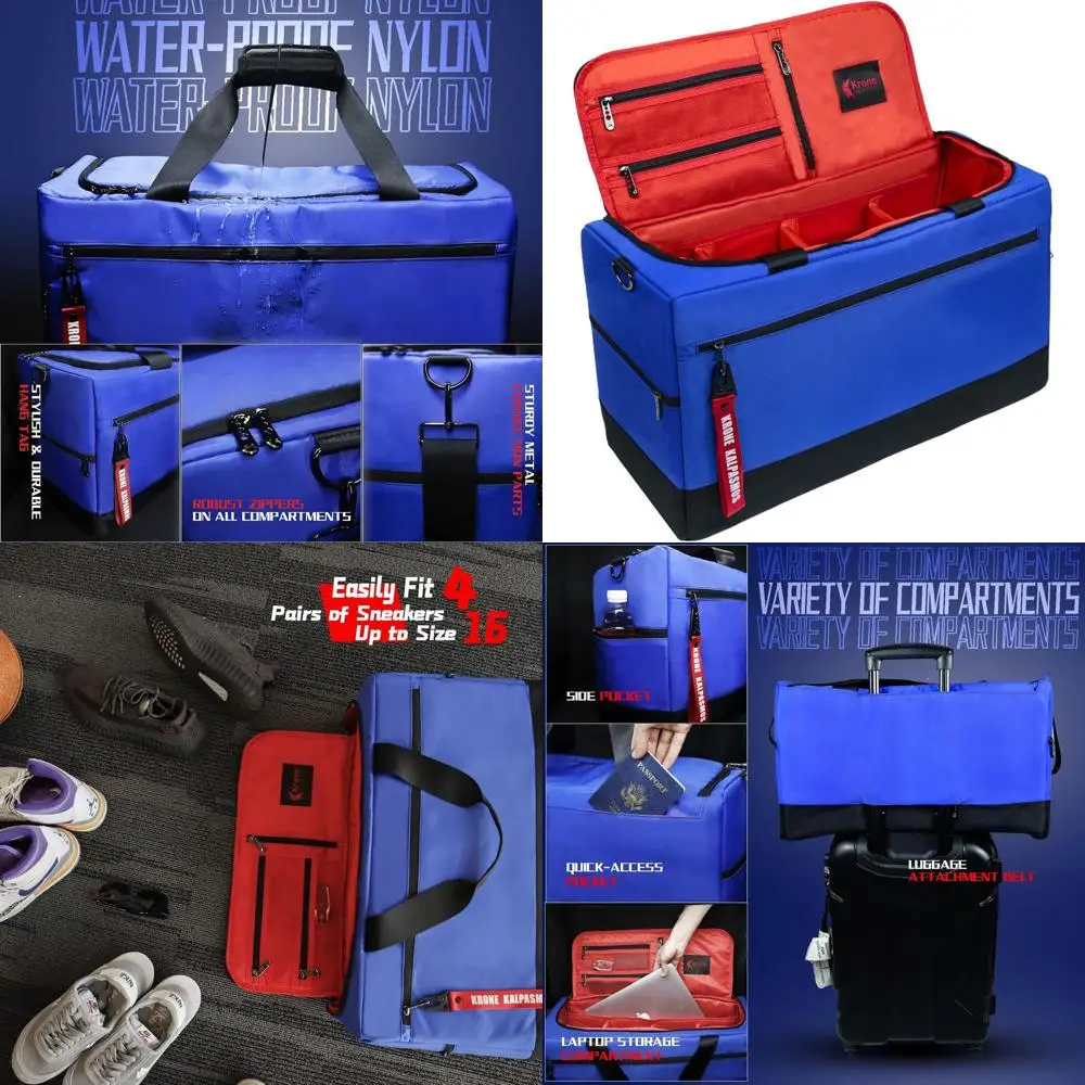 

Многофункциональная нейлоновая сумка для путешествий и спортзала с регулируемыми разделителями и плечевым ремнем