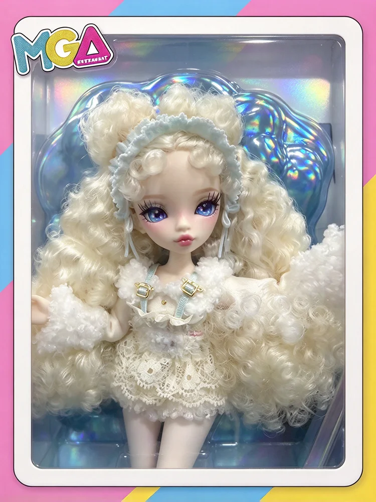 Authentic Mirror Mi Sheep Plush Doll Sweet Curly Hair Articulated Movable Figure Toy Birthday Gift for Kids Girls