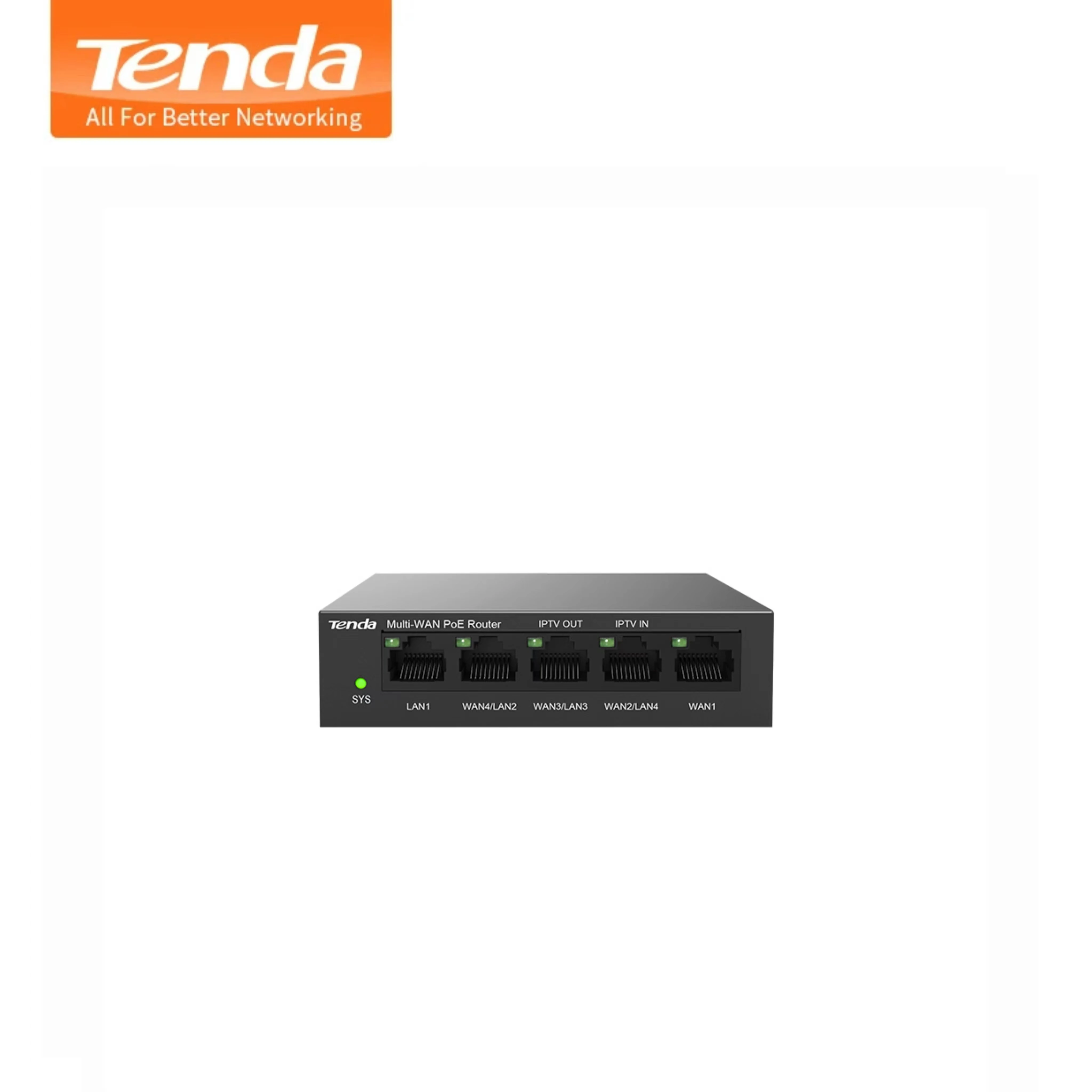 Tenda G0-5G-PoE switch and access controller integrated. Dedicated 4 PoE+ ports for PoE supported devices