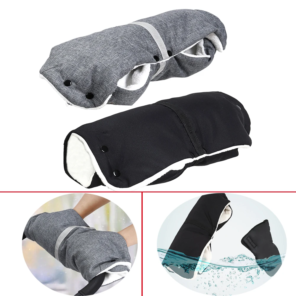 

Gloves For Stroller Waterproof Stroller Handle Cover Hand Warmer Extra Thick Glove Anti-Freeze Fleece Lining Handmuff Cold Mufft