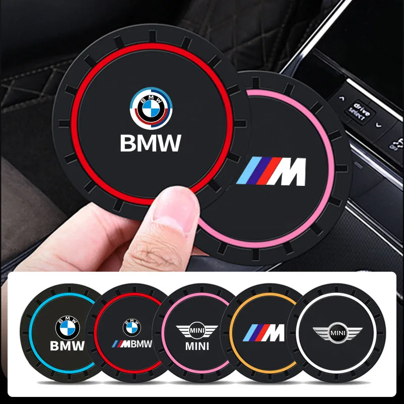 2Pcs Car Accessories Water Cup Anti-Slip Pad Silicone Water Coaster For BMW E46 E90 E60 E39 E36 F20 M3 M5 G30 MINI R55 R56 F55