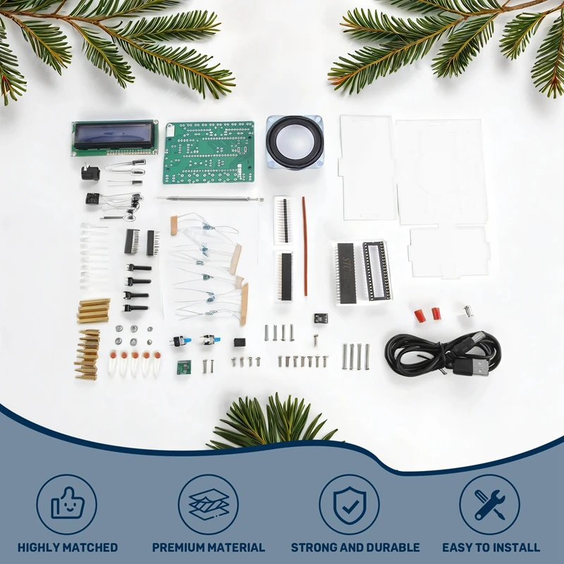 DIY DC 5V วิทยุดิจิตอลชุดอะไหล่ TDA5807 51 Single-Chip FM ดิจิตอลเครื่อง STC89C52 ชิป 87MHZ-108MHZ