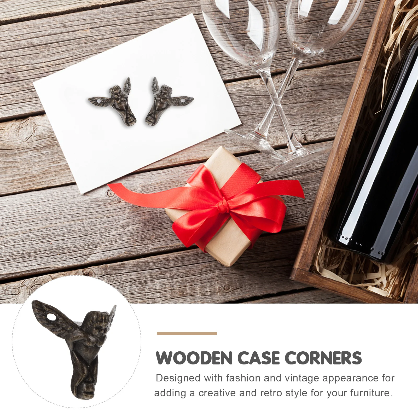 

20Pcs Retro Decorative Wooden Box Legs Jewelry Case Feet Vintage Style Protective Furniture Corners Accessories