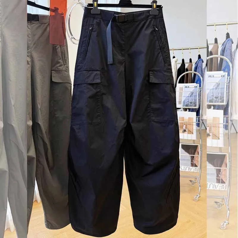 

Ретро-брюки в рабочем стиле для женщин: модные, повседневные, с высокой талией, стройнящие, длинные, весенне-осенние, стильные и удобные.