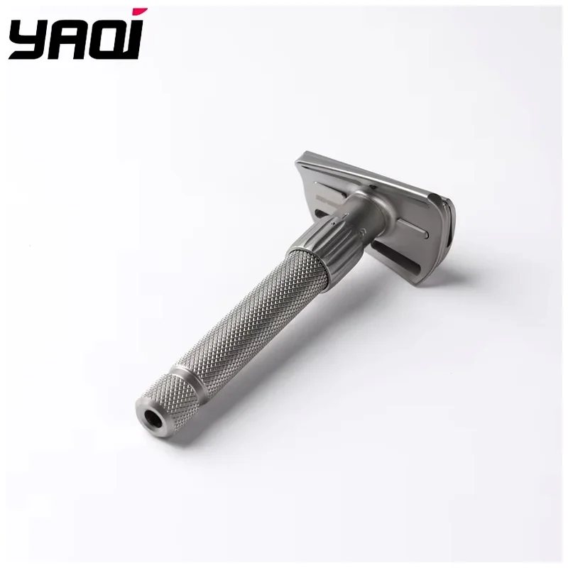 YAQI Ghost Titanium Lightweight Safety Razor Double Edge Shaver with Adjustable Handle Men's Best Gift for Men Mens Gift