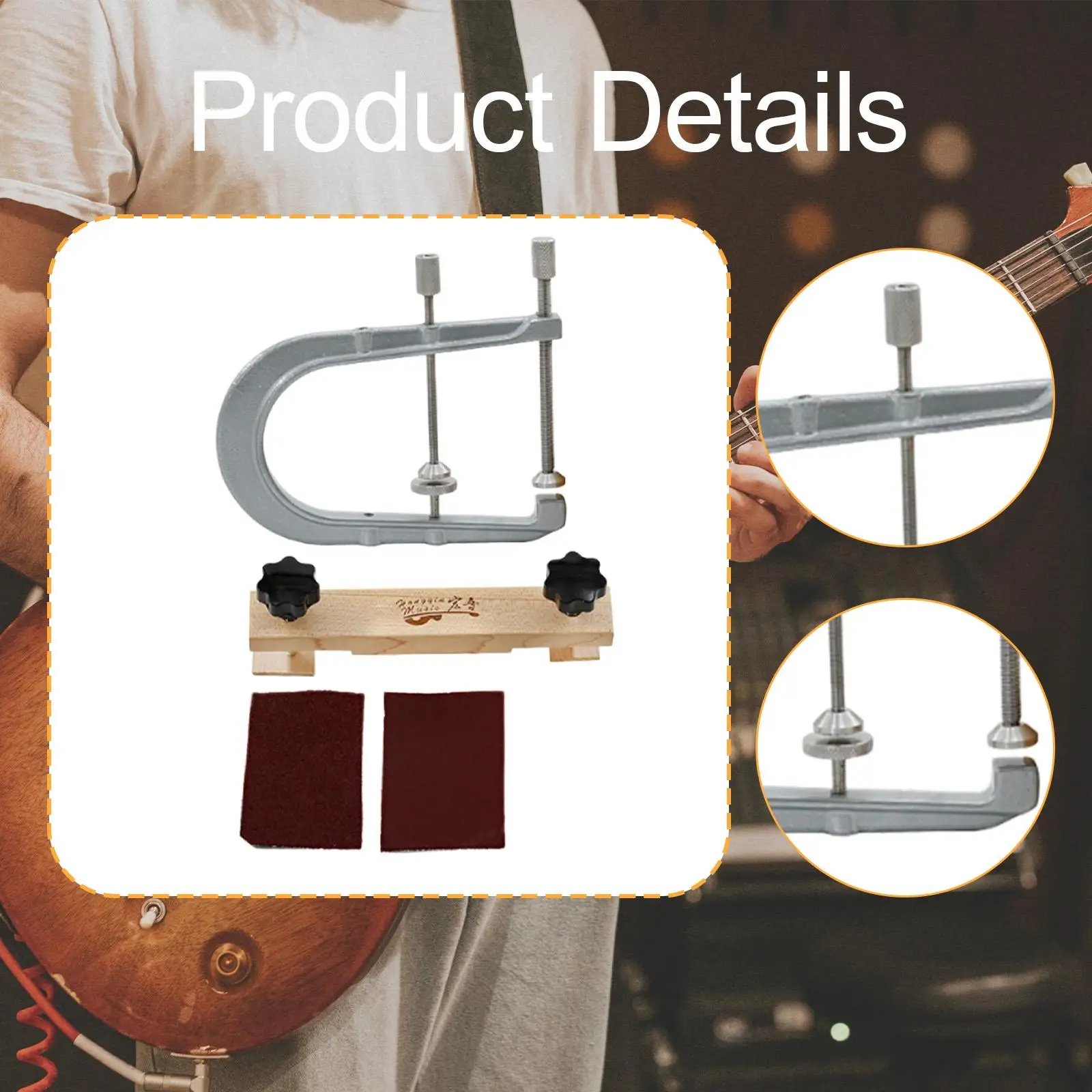 مشبك جسر الجيتار مقاوم للاهتراء أدوات صيانة إصلاح جسر الجيتار العملي لتركيبات الجيتار الخشبية للجيتار الصوتي