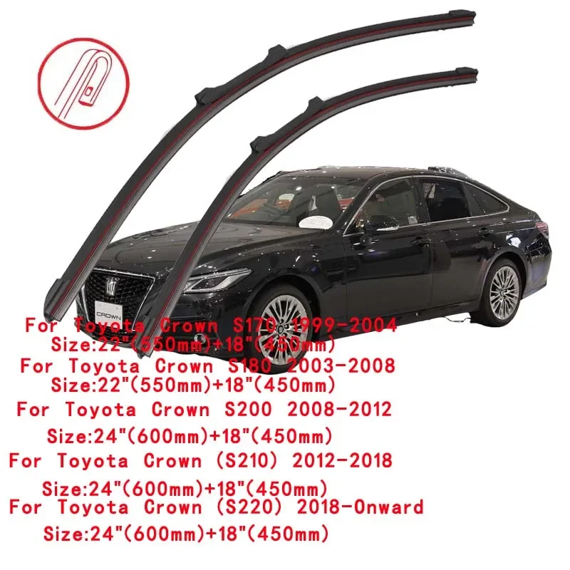 

For Toyota Crown 1999-2022 Car Windshield Wiper Blade Front Windscreen Brushes Washer Accessories Window Cleaning Replacement