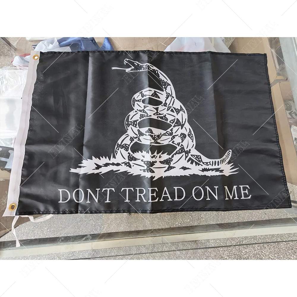 90 X 150cm DON'T TREAD ON ME Flag WITH BLACK BANNER