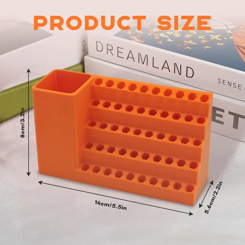 50-Hole Hex Screwdriver Bit Storage Box 1/4 Inch Impact Driver Bit Holder Organizer Durable Tool Box For DIY & Workshop