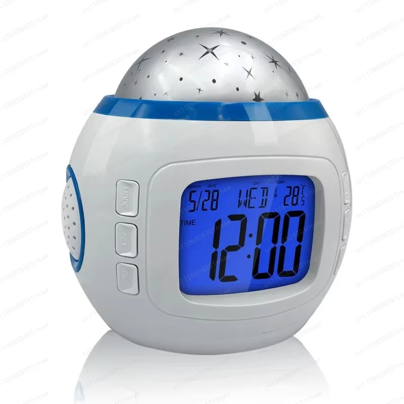 Alarm Clock Music Starry Sky Student Children's Clock Color Projection Digital Table Clock