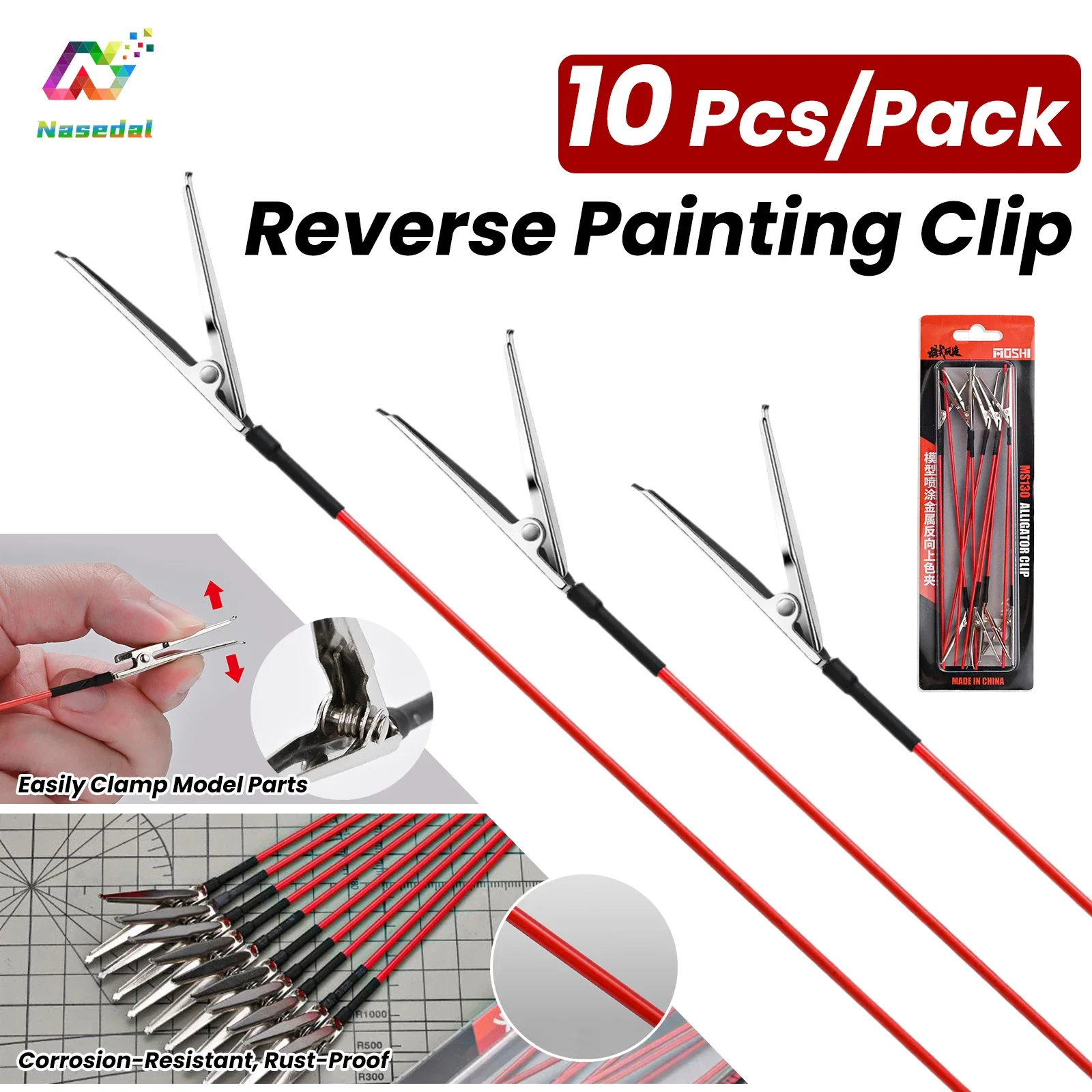 MSWZ MS130 Reverse Painting Clip 10 Stück Sprühhalter-Werkzeug für Gundam-Modell DIY Airbrush-Färbung Bastelzubehör Malerei-Zubehör