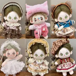Doll Lovely Princess Dresses Plush Dolls Clothes Skirt With Headband Fashion Dresses Skirt For 20cm EXO Idol Dolls Accessories