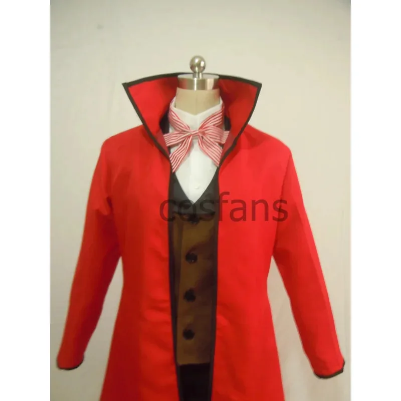 

Аниме Черный дворецкий Death Shinigami Grell Sutcliff Косплей Красная униформа наряд + очки Карнавальные костюмы на Хэллоуин для женщин YEb; 3'