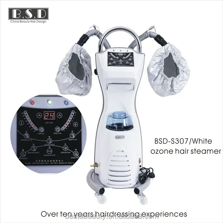 Updated Salon Equipment Hair Steaming Machine Ozone Hair Treatment with LED Light Adjustable Time and Temperature