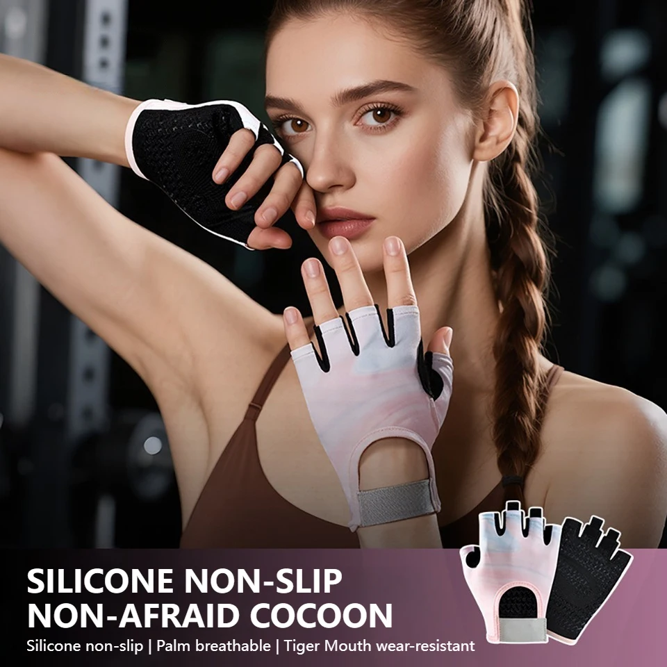 LOOGDEEL 1 زوج جديد تنفس قفازات ركوب الدراجات التدريب ممارسة اللياقة البدنية تجريب رياضة قفازات لرفع الأثقال أصابع قفازات #5