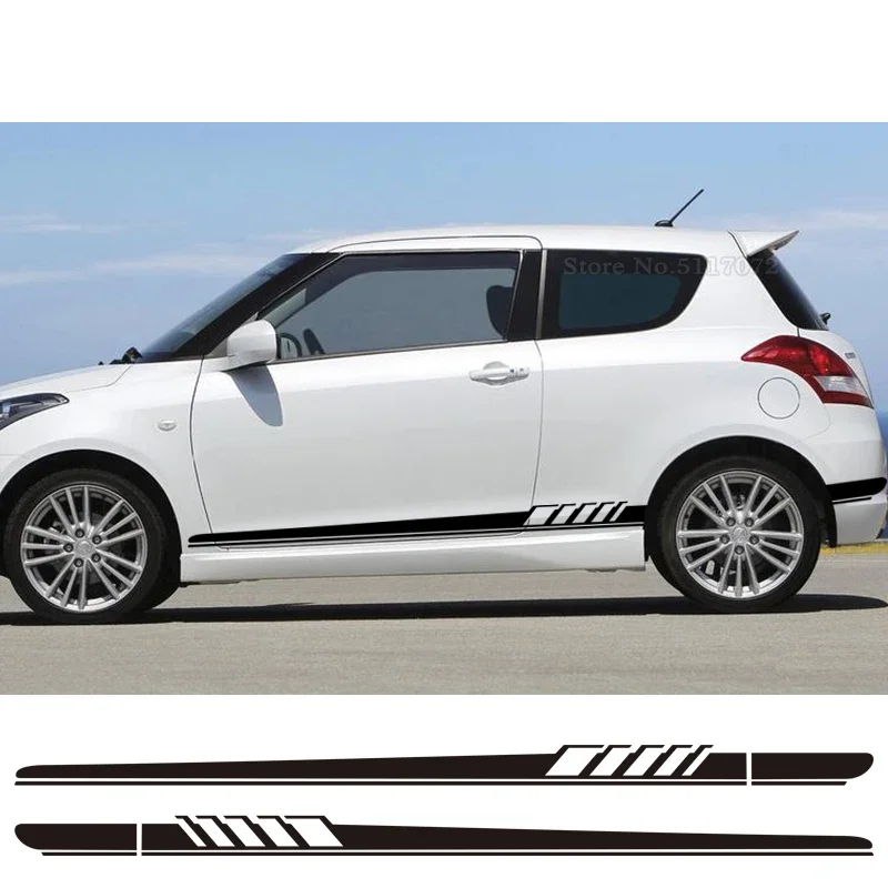 Car Side Door Stripe Sticker Vinyl Film Tuning Accessories For Suzuki Swift SX4 Jimny Ignis Alto Samurai Baleno Grand Vitara 2Pc