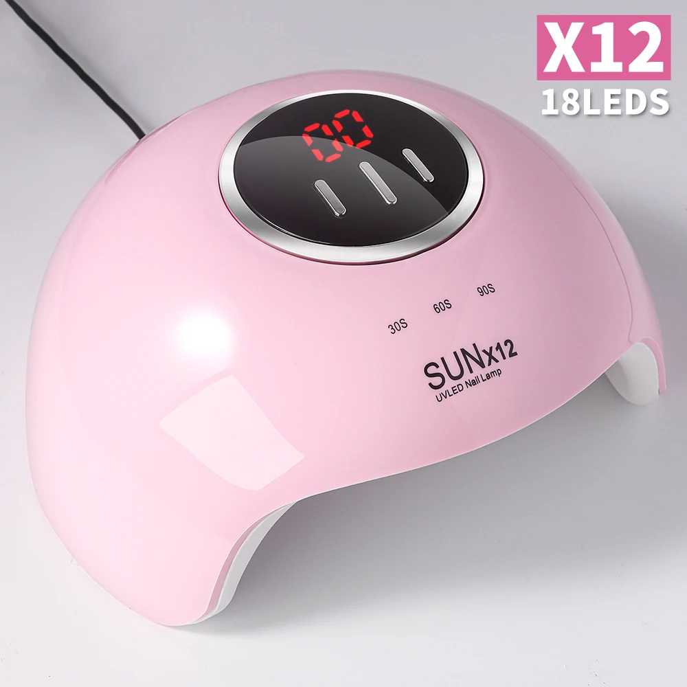 

Nail Lamp For Gel Polish, 18 LED Professional Nail Dryer UV LED Nail Lamp With 3 Timer Setting, With Automatic Sensor