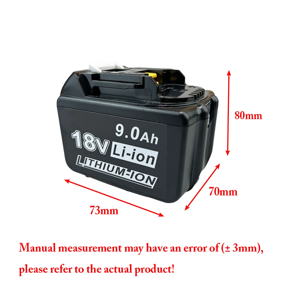 For Makita  Lithium ion Rechargeable Battery 18V 9000mAh  drill Replacement Battery BL1860 BL1830 BL1850 BL1860B