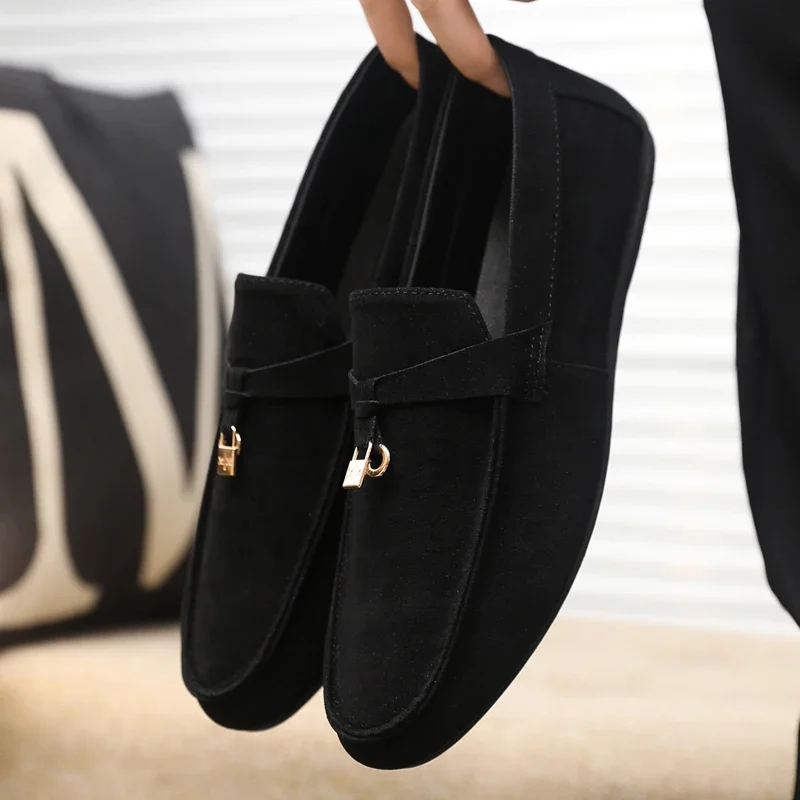 

ELUVA Loafers Men Soft Sole Slip on Shoes Men Big Size 39-46 Lightweight Moccasins Men Anti Skid Comfortable Walking Shoes Man