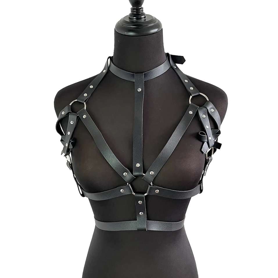 Leather Lingerie Bra Body Porno Bondage Sexy Harness Women Garter Belt Cage Suspender Stocking Gothic Belt Sexy Accessories