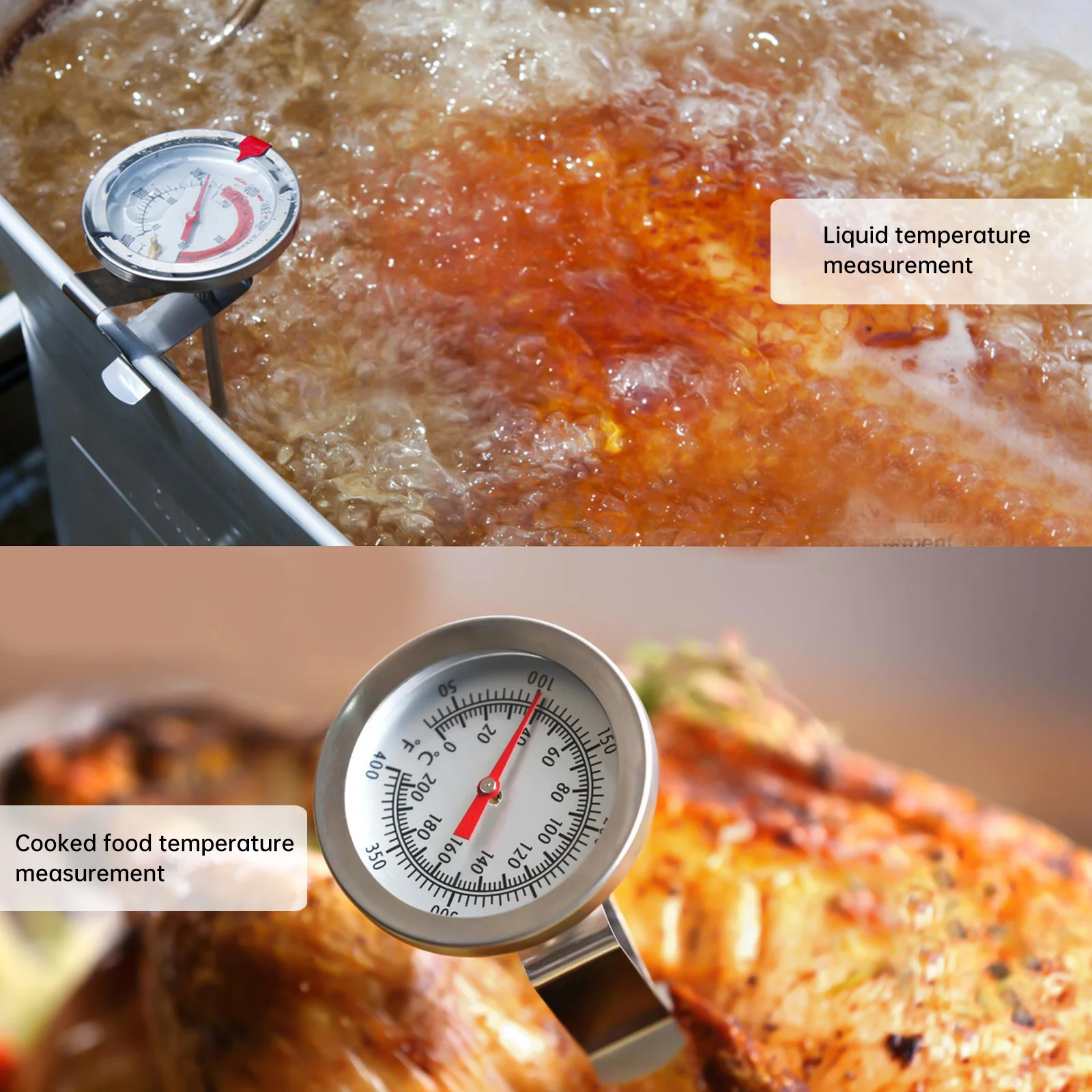 6Pcs Food Grade Stainless Steel Thermometer Clip Squeeze Middle for Easy Setup Probe Holder Silver Cup Holder Clip