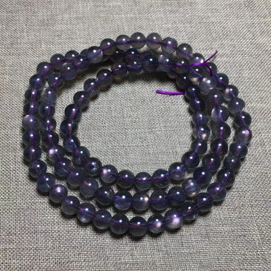 5mm Natural Purple Light Labradorite Bracelet For Women Men Beauty Love Gift Energy Crystal Stone Beads Strands Jewelry AAAAA