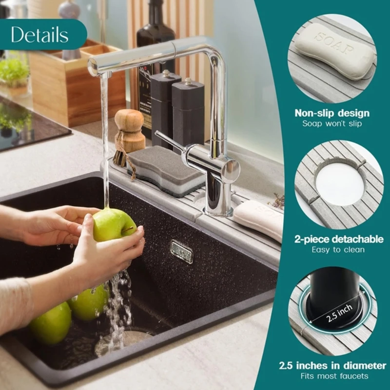 อ่างล้างจาน Diatomite เสื่อดูดซับห้องครัวอ่างล้างจาน Mats Quick Drying Sink Mats ก๊อกน้ำ Dropship