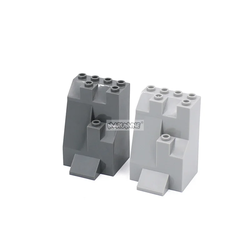 MARUMINE MOC 빌딩 블록 액세서리, 바위 패널, 마운틴 힐 스톤 벽돌, 조립식 모델링 호환 부품, 4x4x5