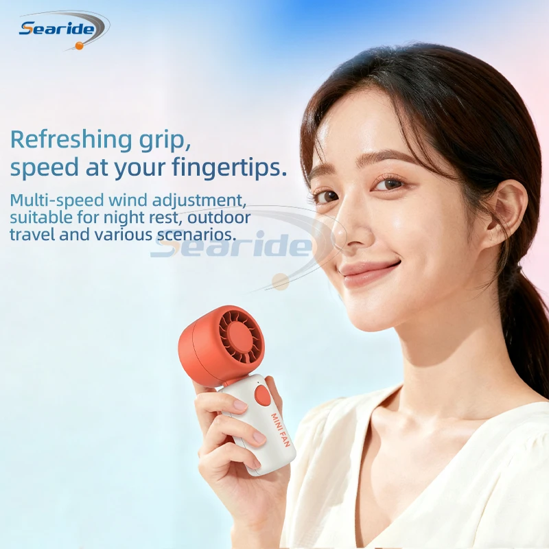 

Портативный мини-вентилятор 2026 с аккумулятором 500 мАч, 3 скорости, для путешествий и активного отдыха