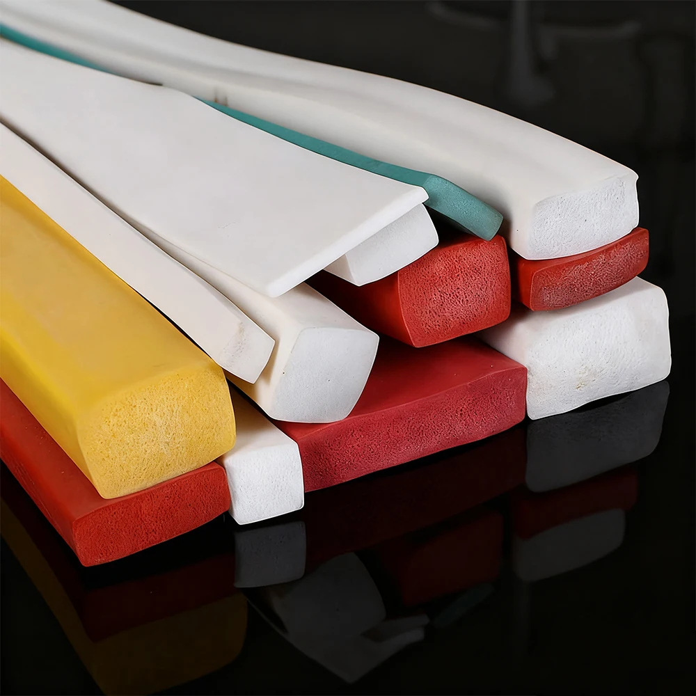 1 Meter Silicone Foam Flat Square Strip Car Cabinet Door Rectangular Sealing Strip Resistant To High Temperature And Collision