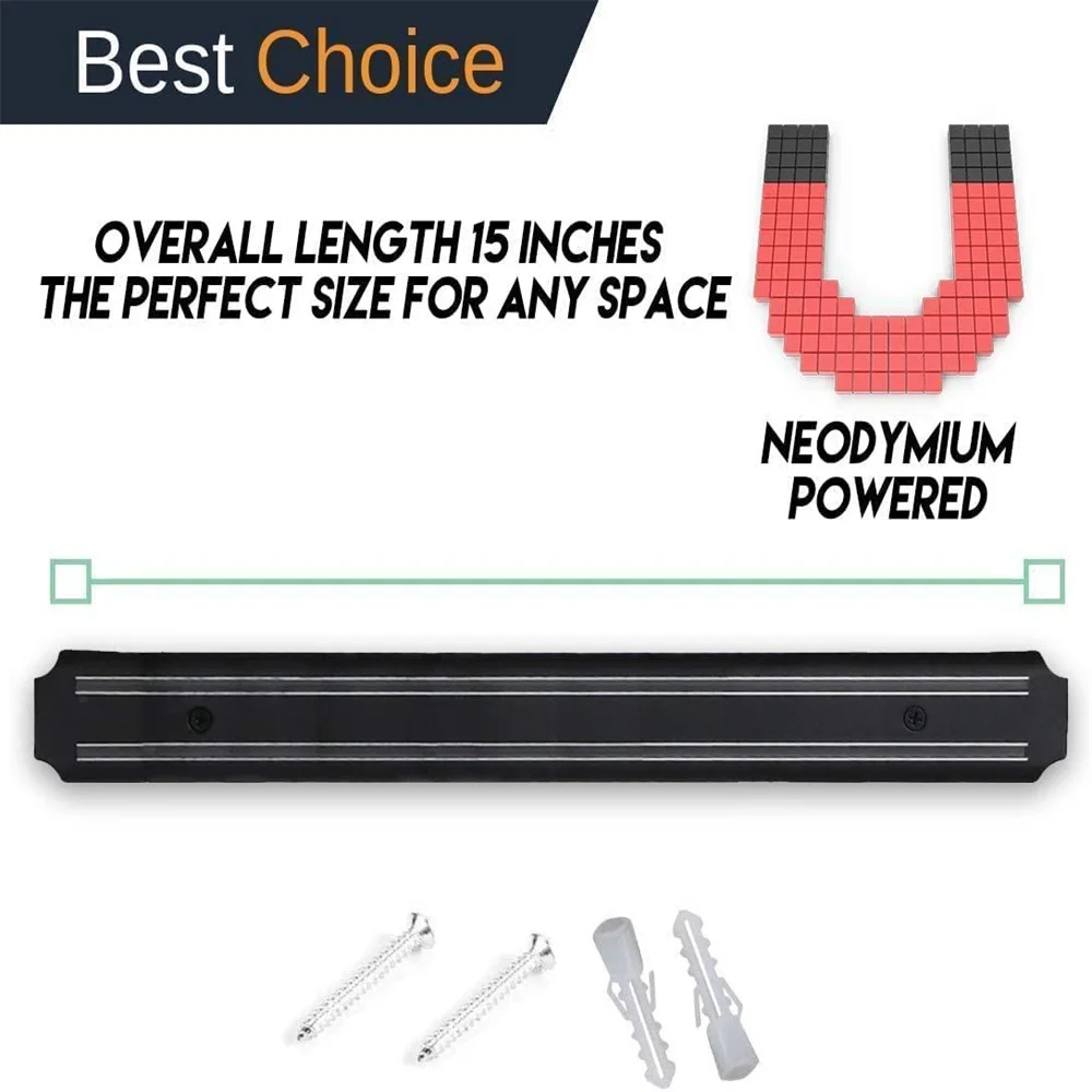 13 Inch Magnetic Knife Holder Wall Mounted Stainless Steel Magnetic Knife Strip Strong Powerful Knifes Rack Storage Kitchen Bar