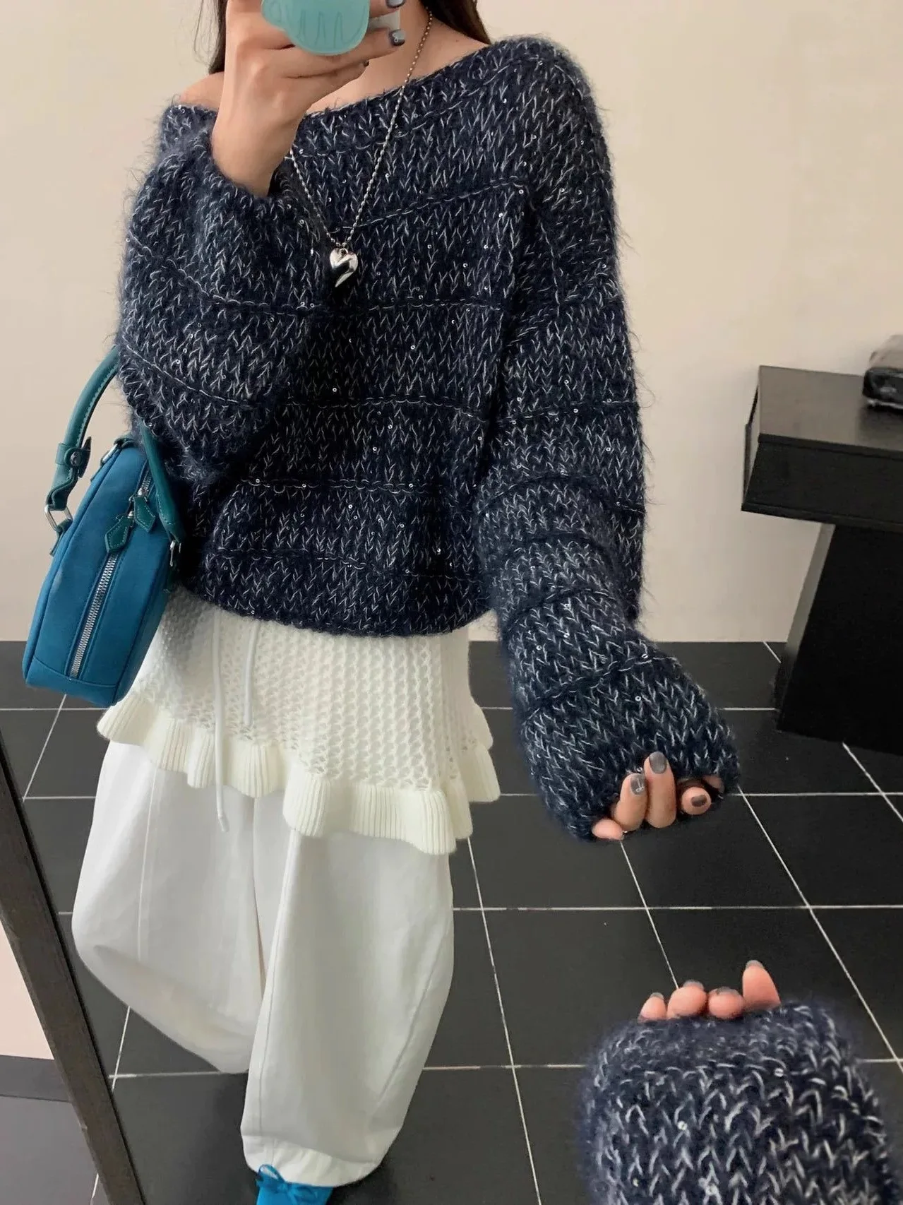 

Laid-ba Sle фиолетовый женский свитер Long Sve Batwing ort вязаный топ ранней осени Новое поступление теплый и удобный