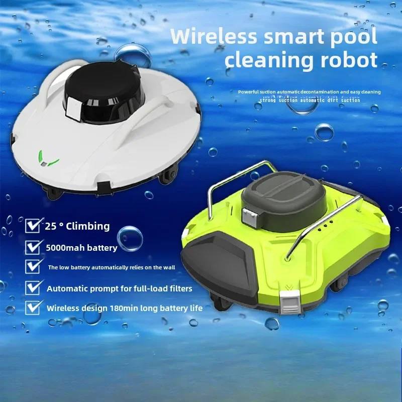 Intelligent automatic wireless swimming pool robot pool bottom water vacuum cleaner fish pool sewage suction machine