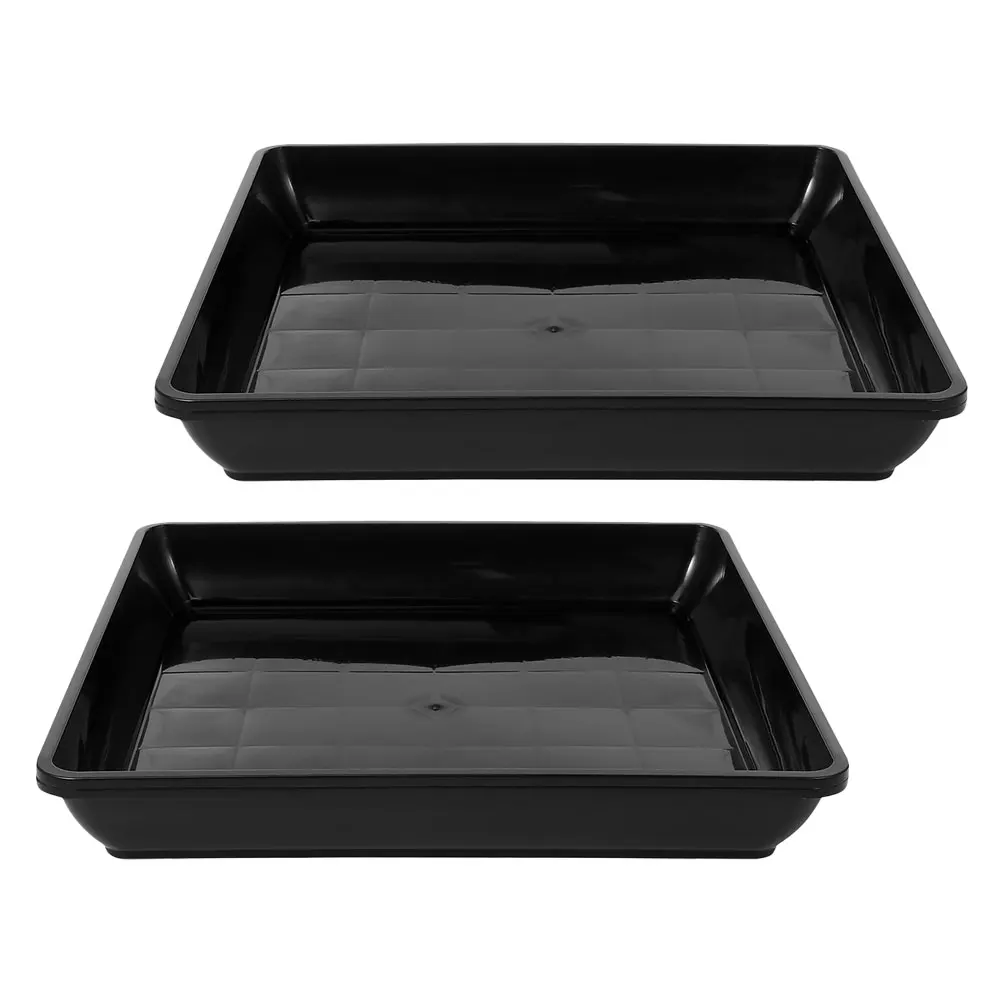 

2 Pcs Flower Pot Tray Plants Plastic Drip Trays for Potted Rectangular Water Large