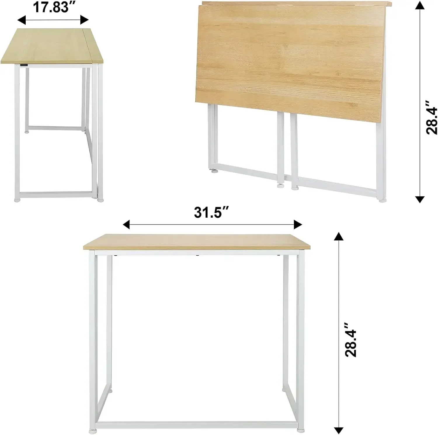 Computer Desk for Small Spaces, Space-Saving Home Office Desk, Foldable Computer Table, Laptop Table, Writing Desk,Compact Study