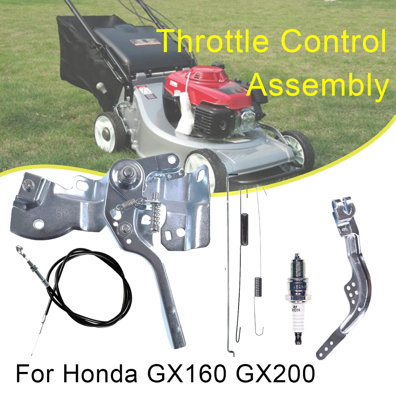 Throttle Control Assembly With Spark Plug Throttle Cable Rod Spring Assembly Kit For Honda GX160 GX200