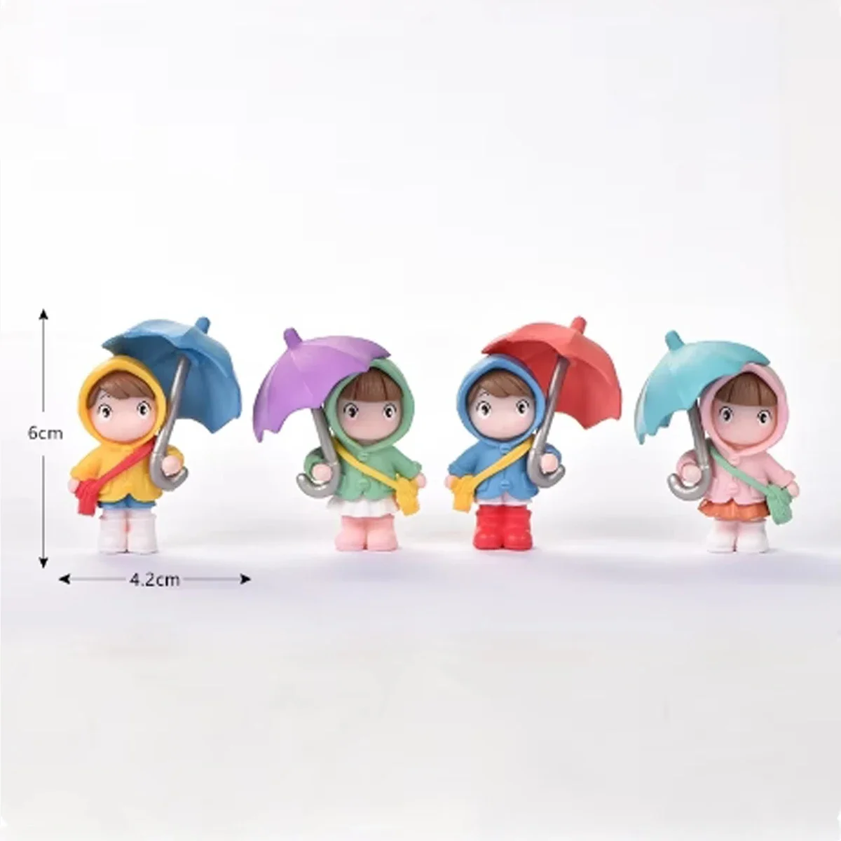 4Pcs Lovely Couple Umbrella Figurines Car Ornaments Auto Rearview Mirror Pendant Dashboard Mini Decor Car Interior Accessories