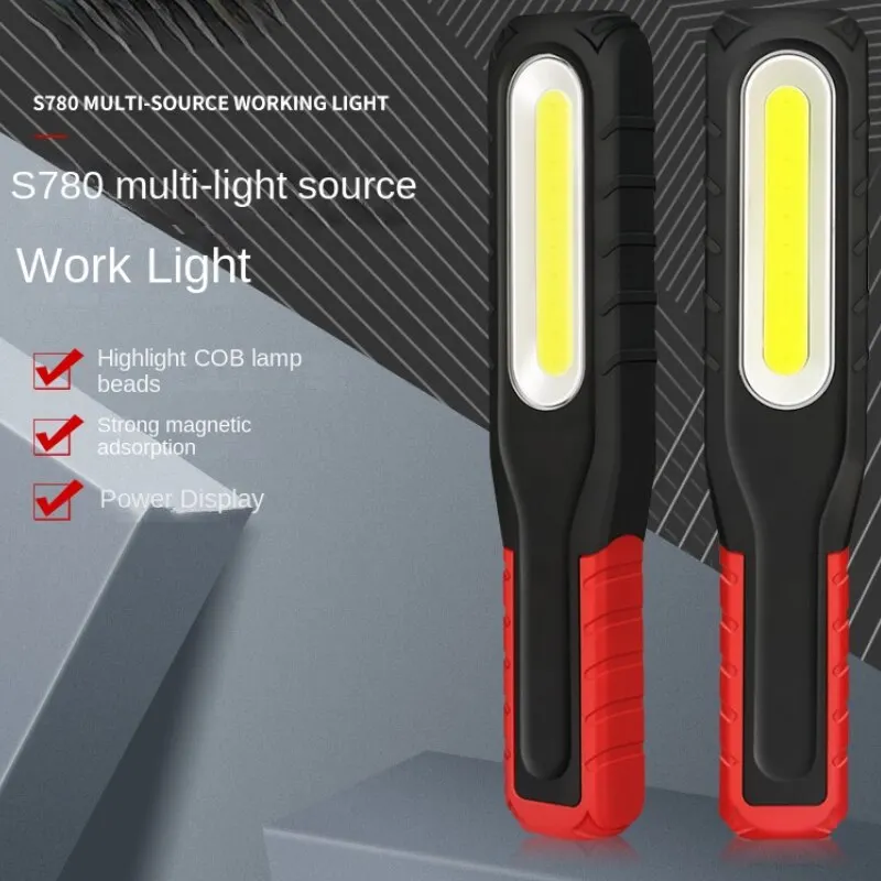 Work Light Rechargeable LED Super Bright USBWork Lights Portable Con Base Magnetic and Hook Work Flashlight for Car Repair Mac