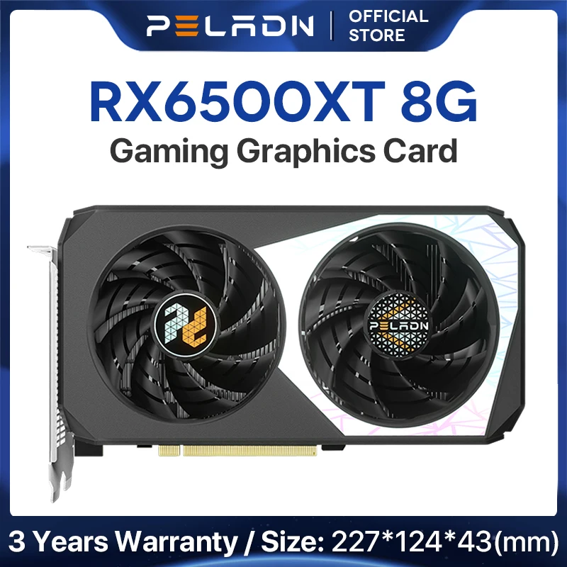 PELADN Radeon RX6500XT Graphic Card GDDR6 8G Gaming Computer GPU AMD RX 6500 XT 8GB Game Desktop Computer Graphics Card RX6500XT