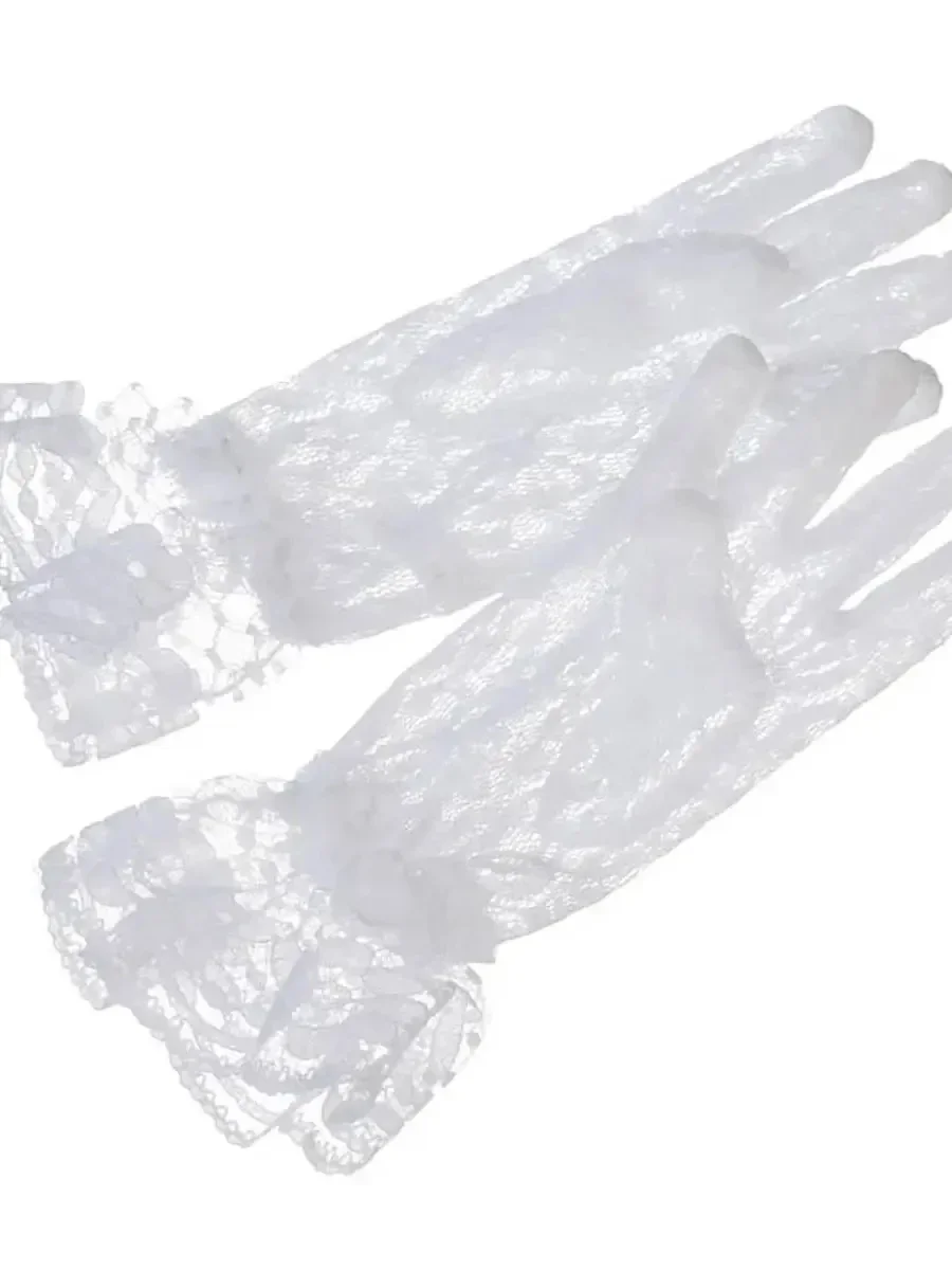 

New Full Fingers Lace Short Bridal Gloves Mittens Gloves Wedding Accessories