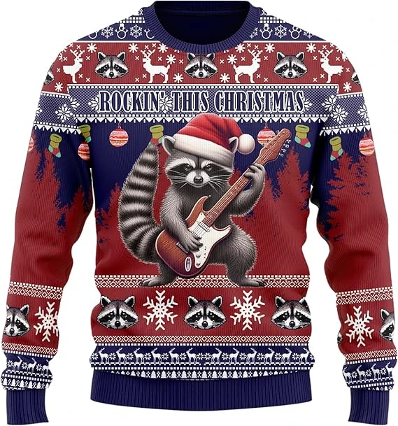 

Kawaii аниме енот уродливый рождественский свитер для женщин милый спортивный костюм для мальчиков и девочек праздничные толстовки повседневные свитера пуловеры