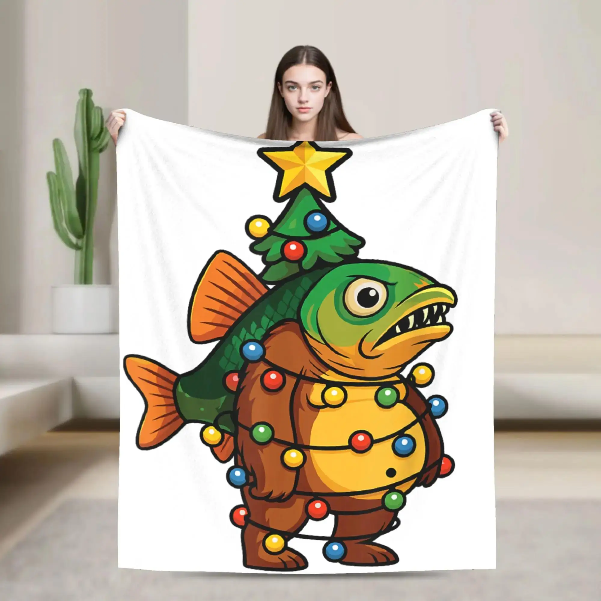 

Итальянское фланелевое одеяло Brainrot Christmas Tree Trippi Troppa, зимнее мягкое покрывало для детской спальни, дивана, кровати
