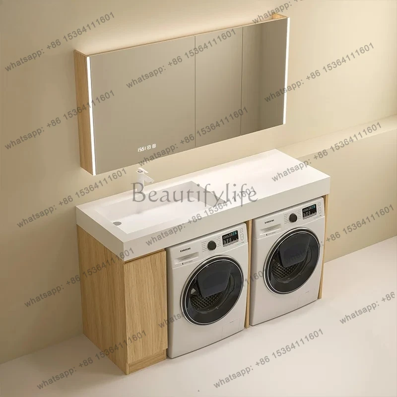 balcony double washing machine cabinet dryer combination machine basin sink significant other cabinet