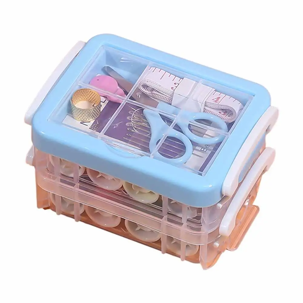 Plastic Transparent Sewing Thread Storage Box Craft Container Knitting Holder Storage Organizing Spools Case Needles Access T7Q1