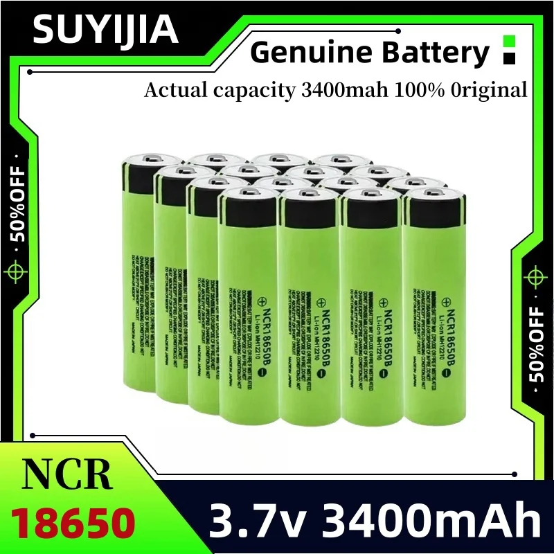 

NCR18650 3400mAh Battery 3.7V 34B Ncr18650b Lithium Rechargeable Batteries for Toy Microphone Screwdriver Flashlight Cells