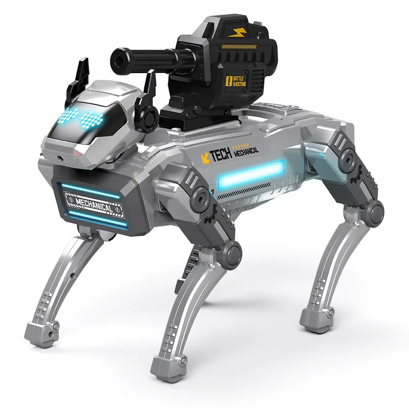 Programming RC Mechanical Dog Toy with Spray 2.4G Remote Control Robot Dog with Command Control Stunt Toy Kids Birthday Gift