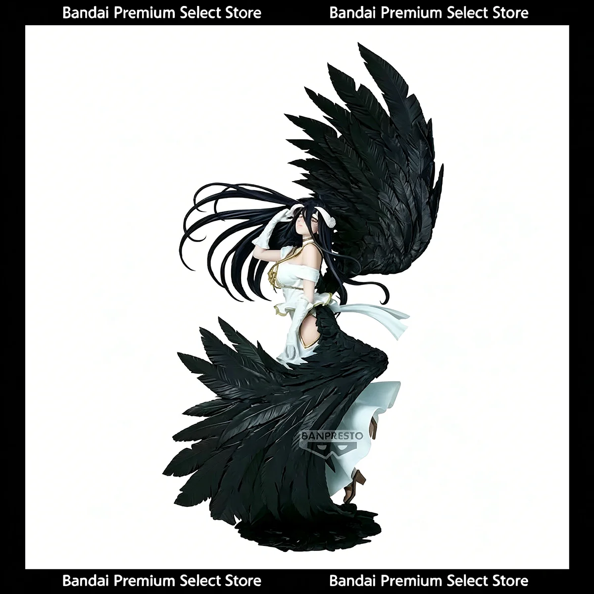 En stock, figurine d'anime en PVC Bandai Banpresto Overlord Albedo EVOLVE 28 cm, modèle de collection, cadeau d'anniversaire parfait