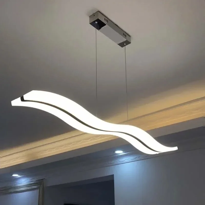 Nordic Restaurant LED Pendelleuchte Acryl moderne Streifen Pendelleuchte Wohnzimmer Insel Dekoration Leuchten